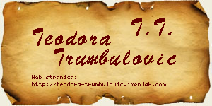 Teodora Trumbulović vizit kartica